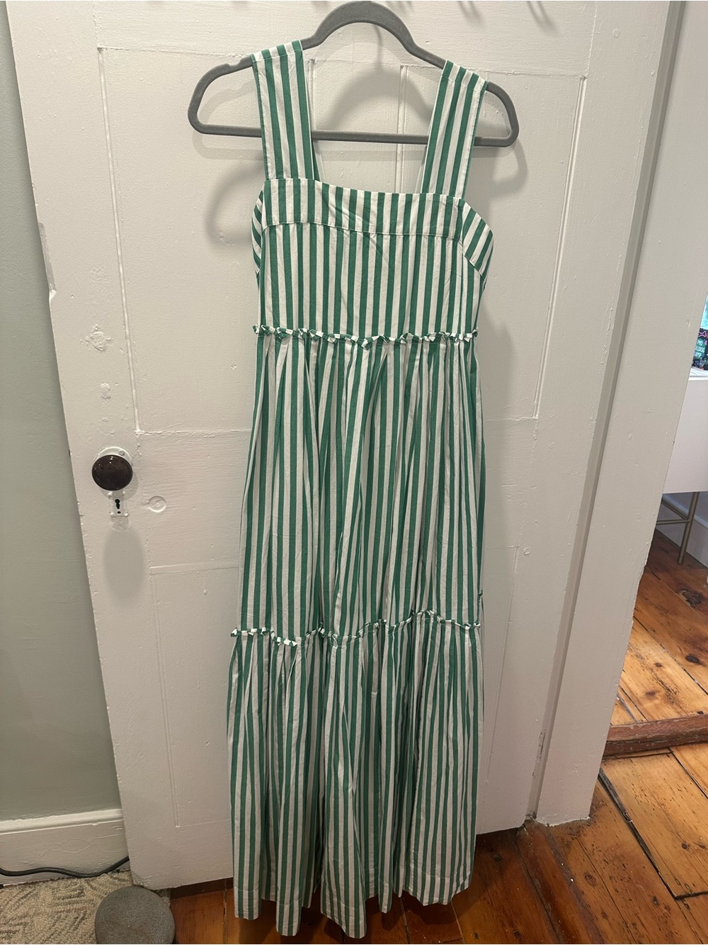 crown & ivy Green and White Striped Sundress